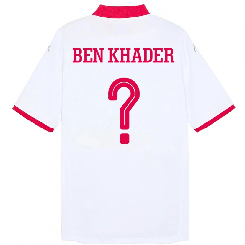 Danxen Kvinnor Tunisien Chaouki Ben Khader #0 Vit Bortatröja Matchtröjor 24-26 Tröjor T-Tröja