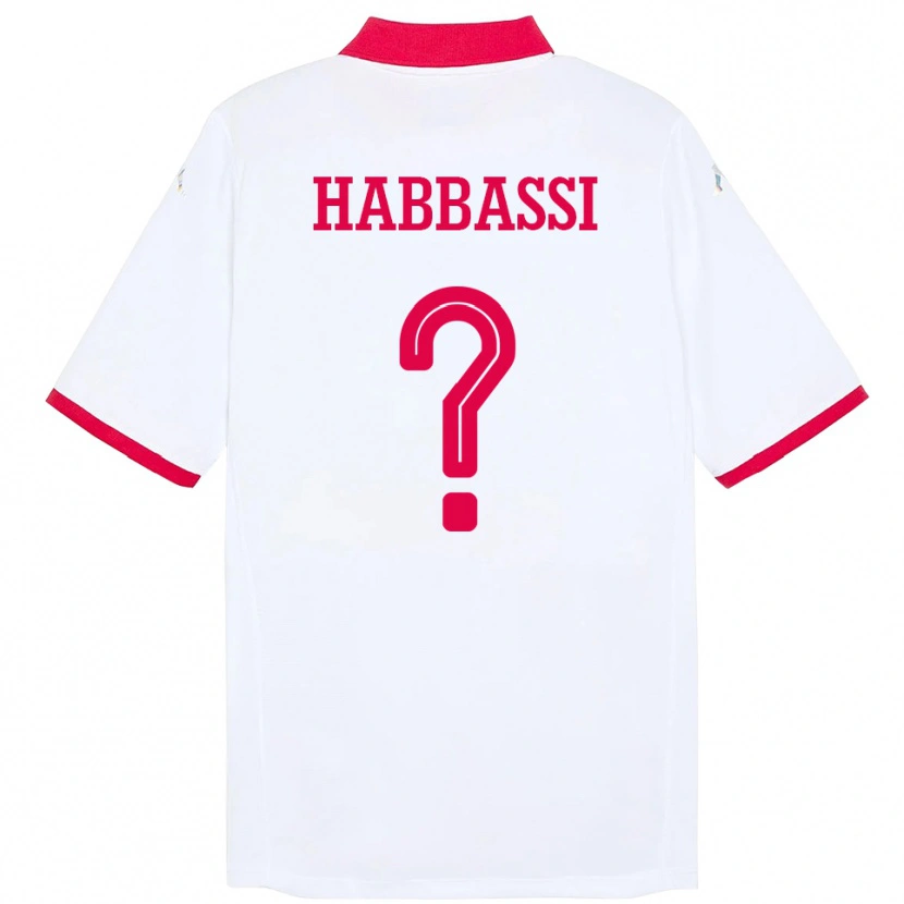 Danxen Kvinnor Tunisien Achref Habbassi #0 Vit Bortatröja Matchtröjor 24-26 Tröjor T-Tröja