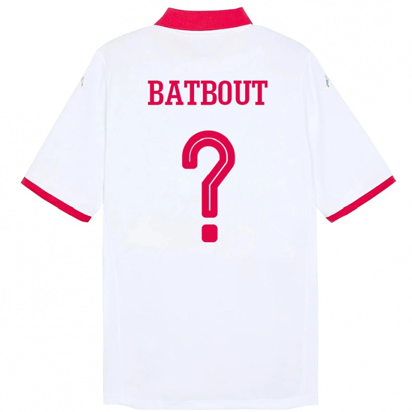 Danxen Kvinnor Tunisien Noussayr Batbout #0 Vit Bortatröja Matchtröjor 24-26 Tröjor T-Tröja