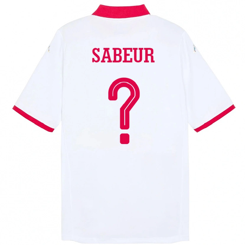 Danxen Kvinnor Tunisien Yassine Sabeur #0 Vit Bortatröja Matchtröjor 24-26 Tröjor T-Tröja