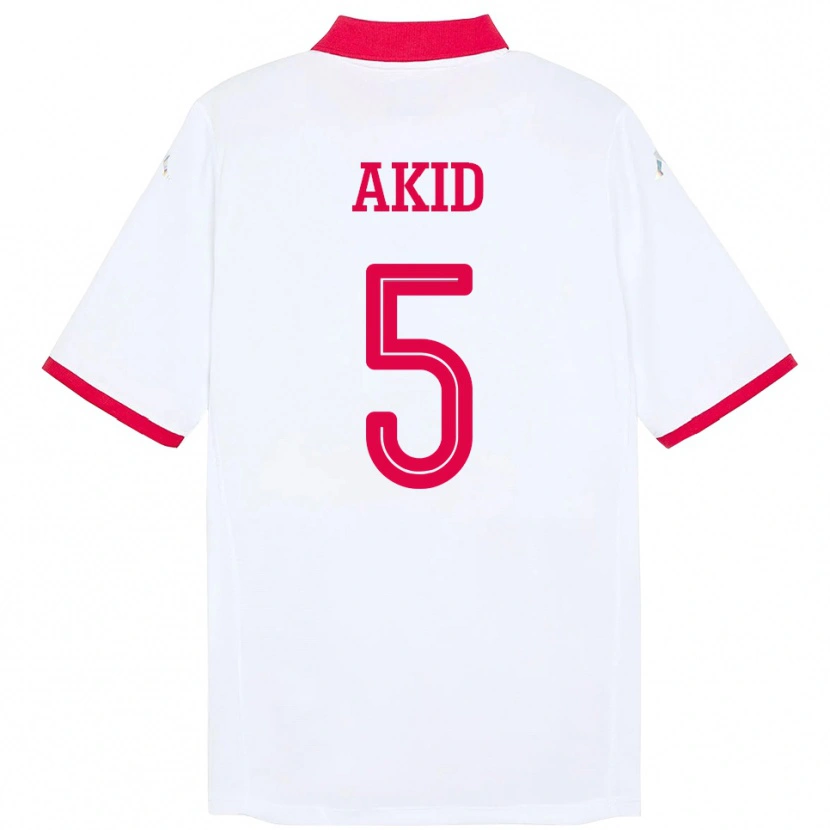 Danxen Kvinnor Tunisien Abdessalem Akid #5 Vit Bortatröja Matchtröjor 24-26 Tröjor T-Tröja