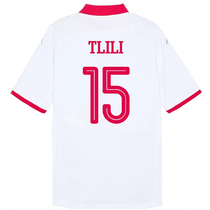 Danxen Kvinnor Tunisien Mehdi Tlili #15 Vit Bortatröja Matchtröjor 24-26 Tröjor T-Tröja
