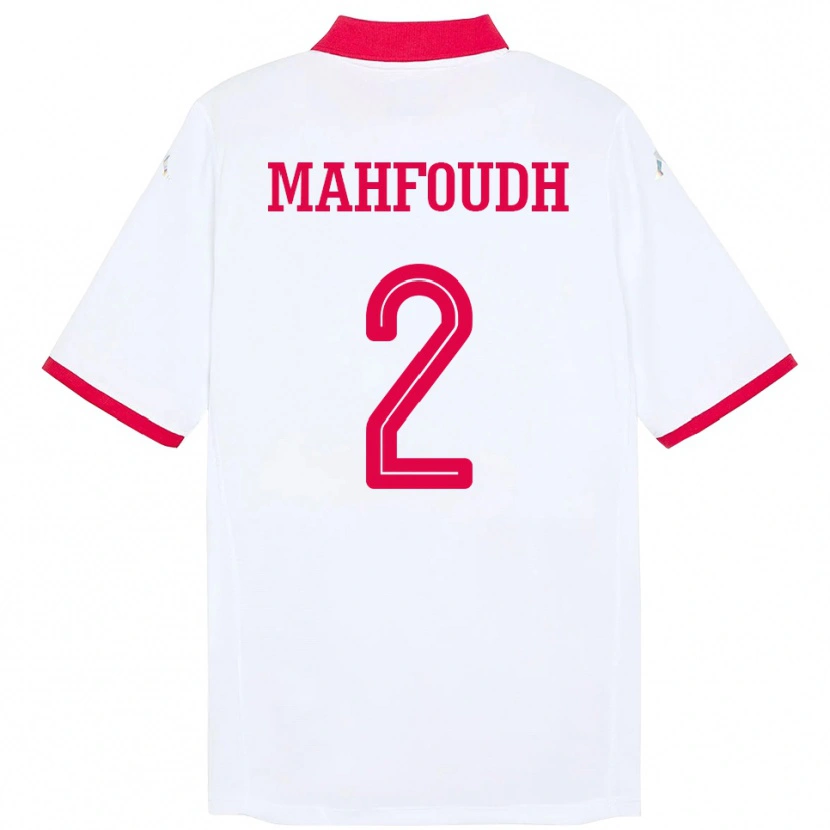 Danxen Kvinnor Tunisien Dhikra Mahfoudh #2 Vit Bortatröja Matchtröjor 24-26 Tröjor T-Tröja