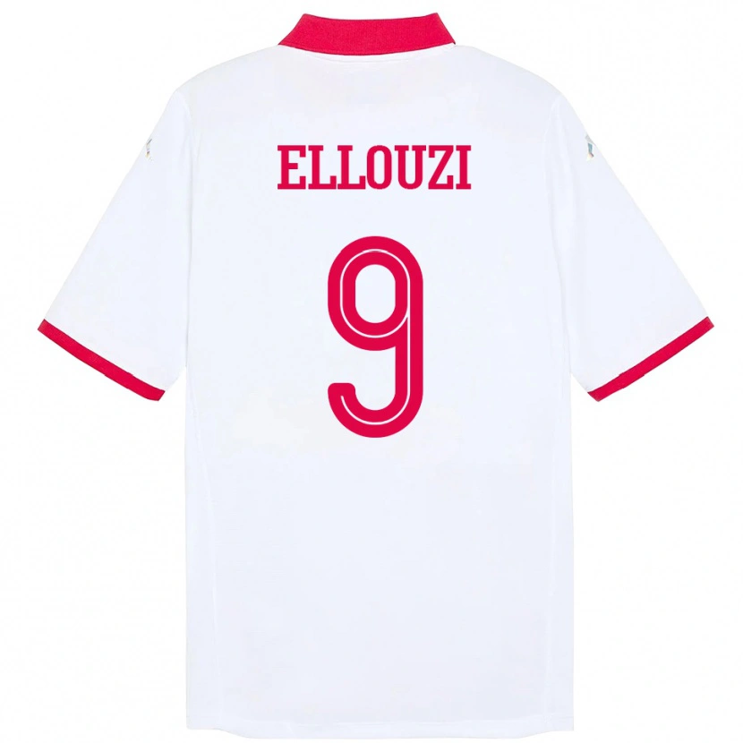 Danxen Kvinnor Tunisien Sabrine Ellouzi #9 Vit Bortatröja Matchtröjor 24-26 Tröjor T-Tröja