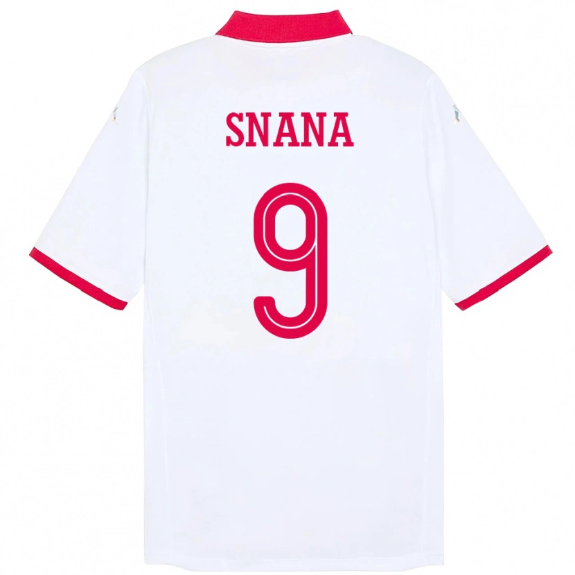 Danxen Kvinnor Tunisien Youssef Snana #9 Vit Bortatröja Matchtröjor 24-26 Tröjor T-Tröja