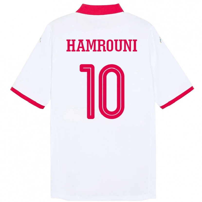 Danxen Kvinnor Tunisien Rayen Hamrouni #10 Vit Bortatröja Matchtröjor 24-26 Tröjor T-Tröja