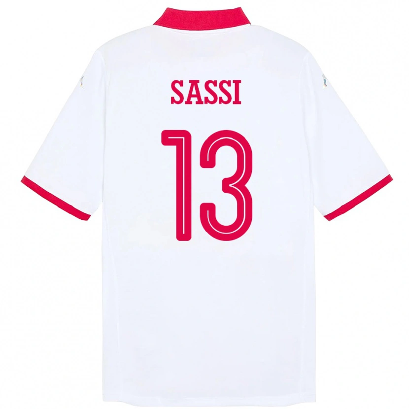 Danxen Kvinnor Tunisien Ferjani Sassi #13 Vit Bortatröja Matchtröjor 24-26 Tröjor T-Tröja