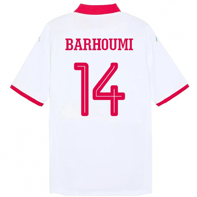 Danxen Kvinnor Tunisien Salah Barhoumi #14 Vit Bortatröja Matchtröjor 24-26 Tröjor T-Tröja