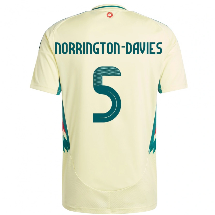 Danxen Kvinnor Wales Rhys Norrington-Davies #5 Beige Gul Bortatröja Matchtröjor 24-26 Tröjor T-Tröja