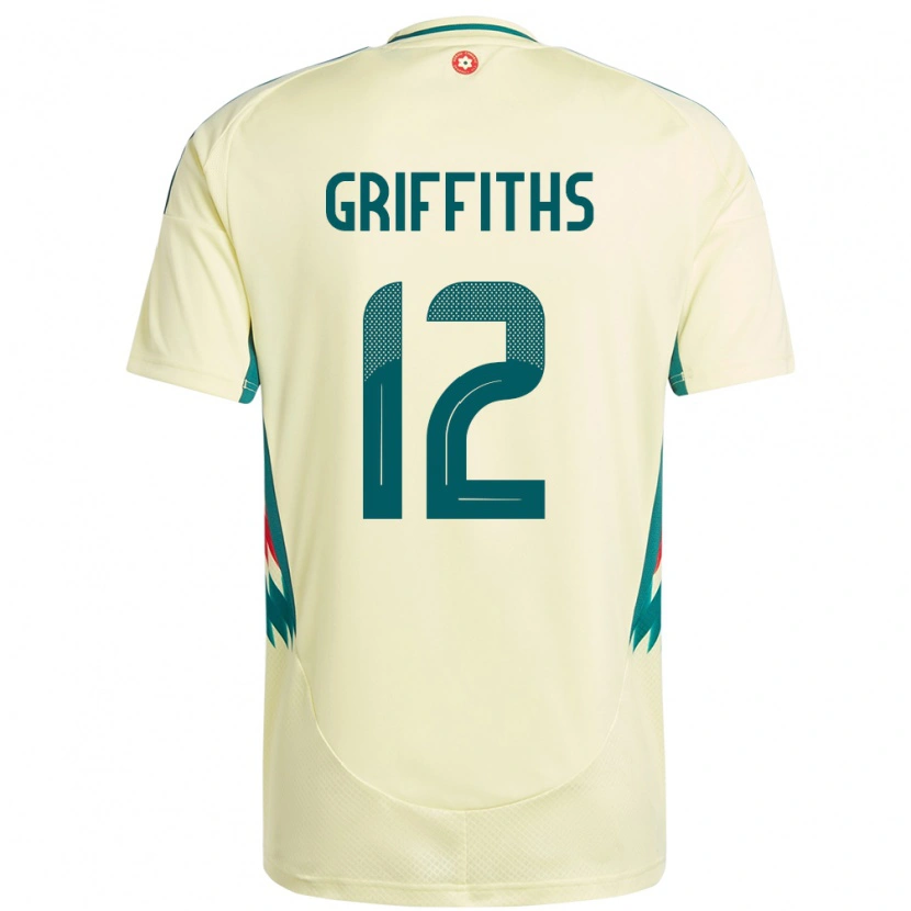 Danxen Kvinnor Wales Ewan Griffiths #12 Beige Gul Bortatröja Matchtröjor 24-26 Tröjor T-Tröja