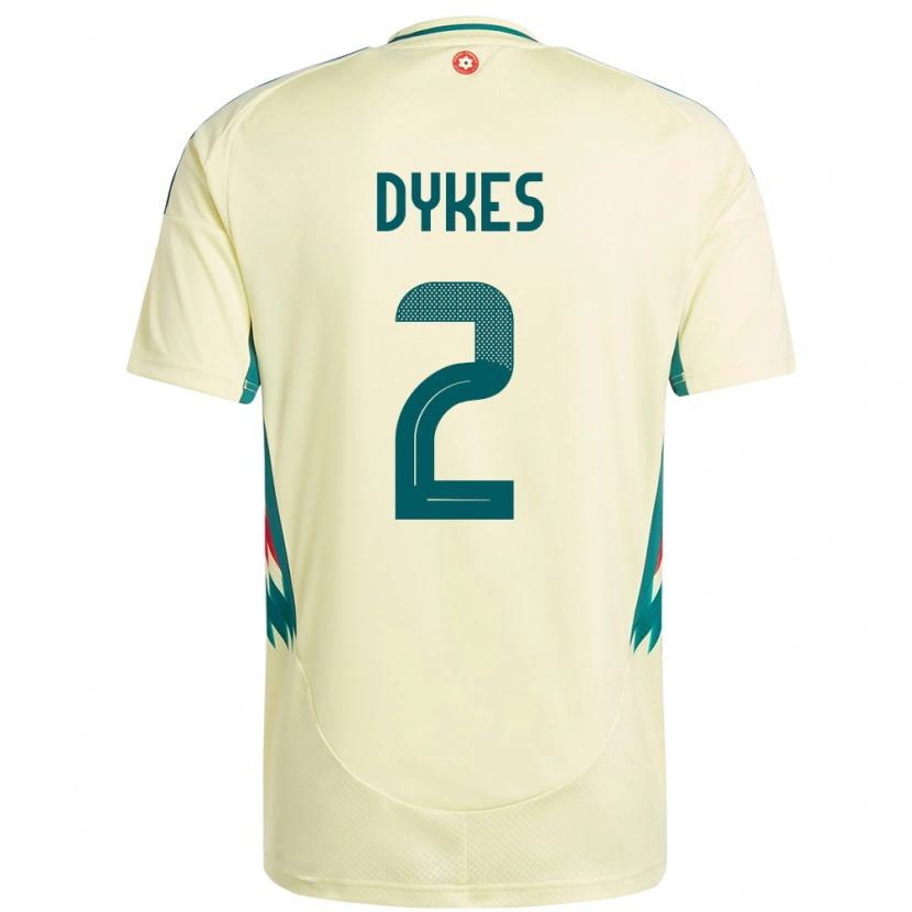 Danxen Kvinnor Wales Loren Dykes #2 Beige Gul Bortatröja Matchtröjor 24-26 Tröjor T-Tröja