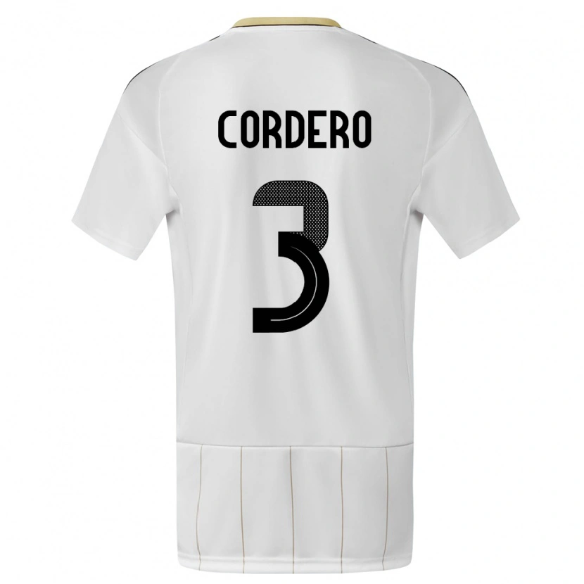 Danxen Kvinnor Costa Rica Thiago Cordero #3 Vit Bortatröja Matchtröjor 24-26 Tröjor T-Tröja