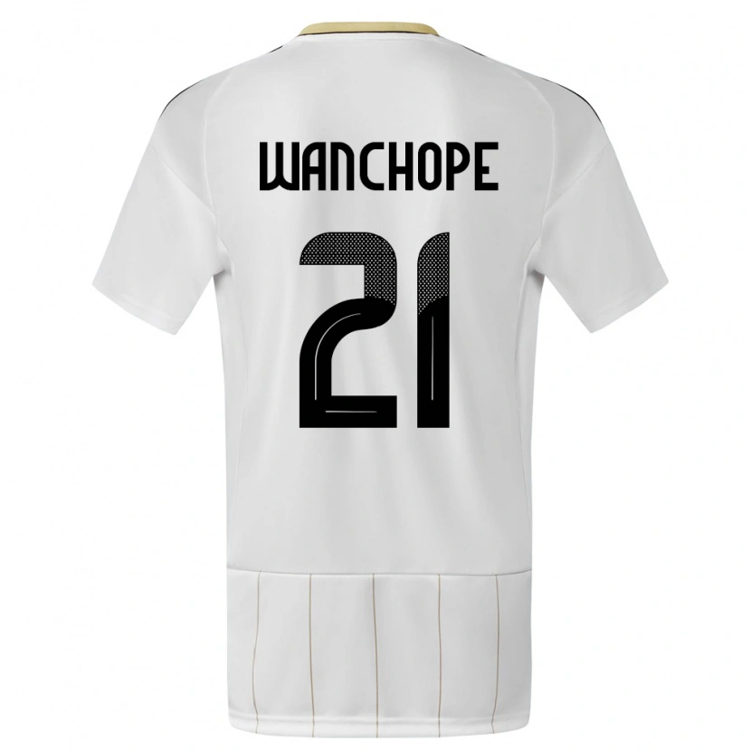 Danxen Kvinnor Costa Rica Matías Wanchope #21 Vit Bortatröja Matchtröjor 24-26 Tröjor T-Tröja
