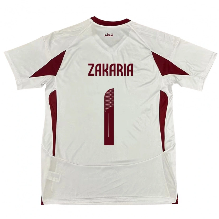 Danxen Kvinnor Qatar Salah Zakaria #1 Vit Bortatröja Matchtröjor 24-26 Tröjor T-Tröja