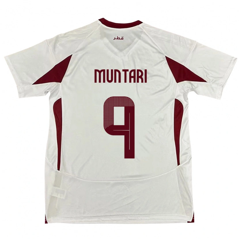 Danxen Kvinnor Qatar Mohammed Muntari #9 Vit Bortatröja Matchtröjor 24-26 Tröjor T-Tröja