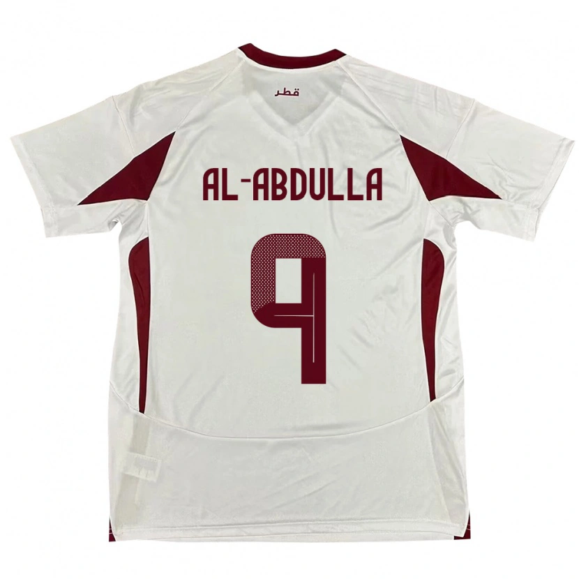 Danxen Kvinnor Qatar Rashid Al-Abdulla #9 Vit Bortatröja Matchtröjor 24-26 Tröjor T-Tröja