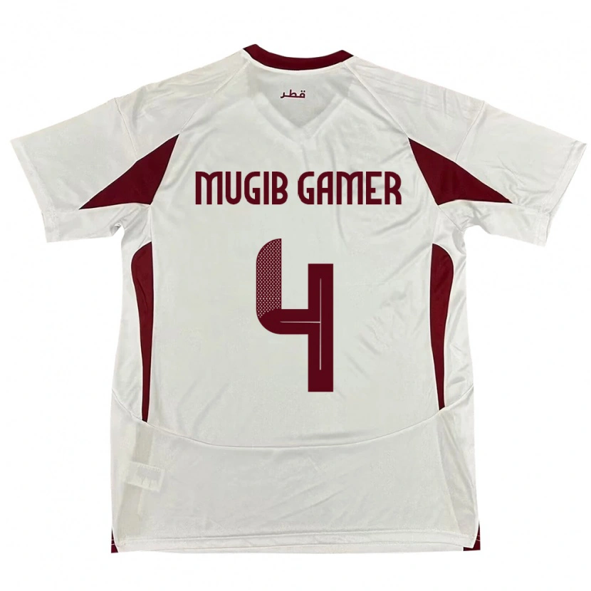 Danxen Kvinnor Qatar Abdalla Mugib Gamer #4 Vit Bortatröja Matchtröjor 24-26 Tröjor T-Tröja