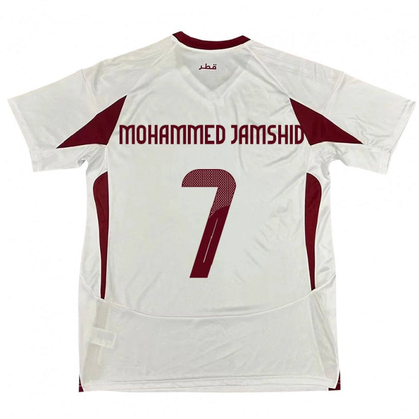 Danxen Kvinnor Qatar Tahsin Mohammed Jamshid #7 Vit Bortatröja Matchtröjor 24-26 Tröjor T-Tröja