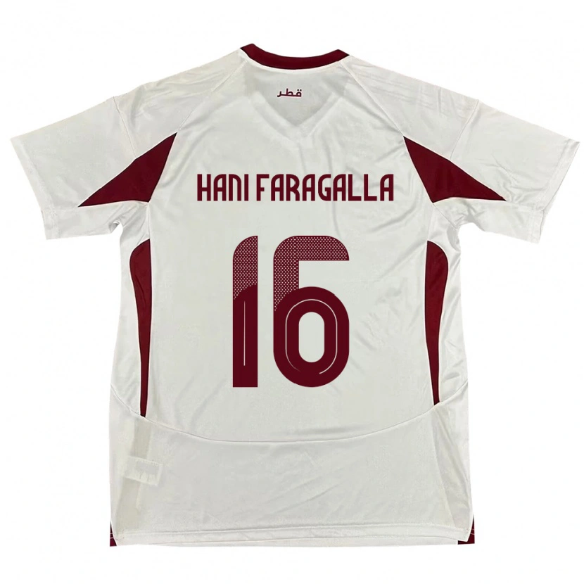 Danxen Kvinnor Qatar Mohamed Hani Faragalla #16 Vit Bortatröja Matchtröjor 24-26 Tröjor T-Tröja