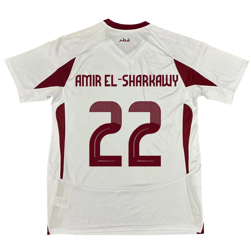 Danxen Kvinnor Qatar Galal Amir El-Sharkawy #22 Vit Bortatröja Matchtröjor 24-26 Tröjor T-Tröja
