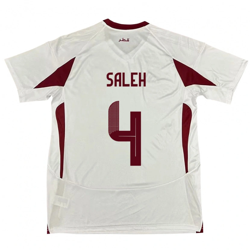 Danxen Kvinnor Qatar Hagar Saleh #4 Vit Bortatröja Matchtröjor 24-26 Tröjor T-Tröja