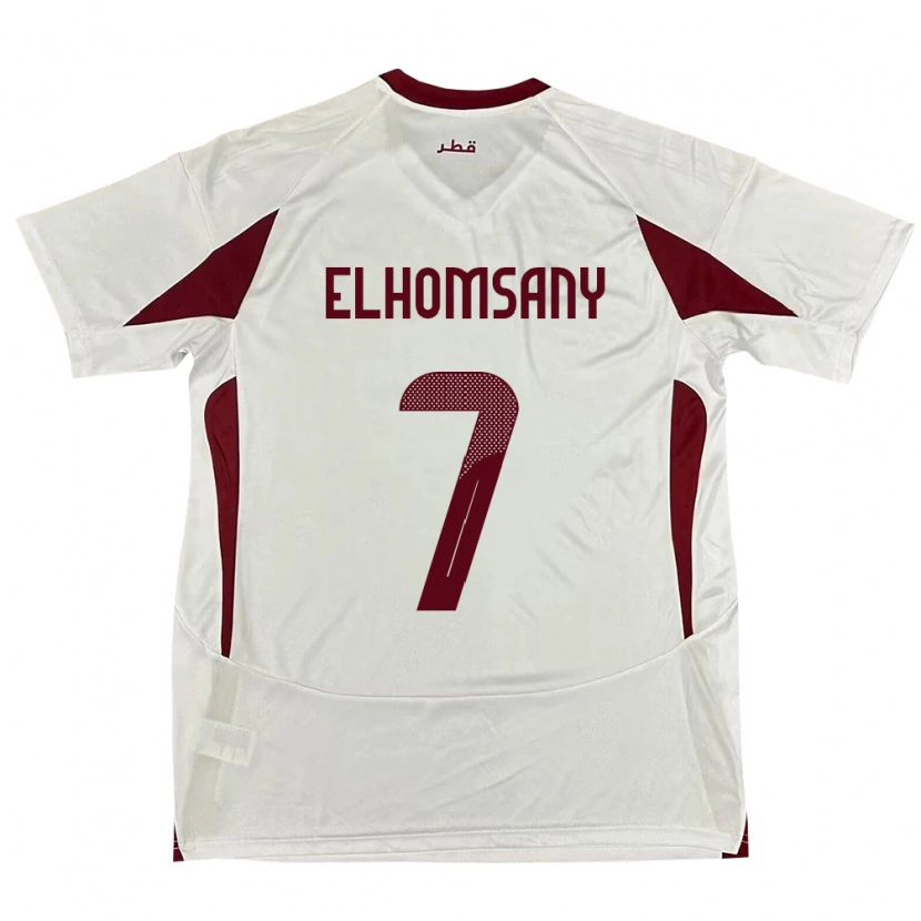 Danxen Kvinnor Qatar Yasmeen Elhomsany #7 Vit Bortatröja Matchtröjor 24-26 Tröjor T-Tröja