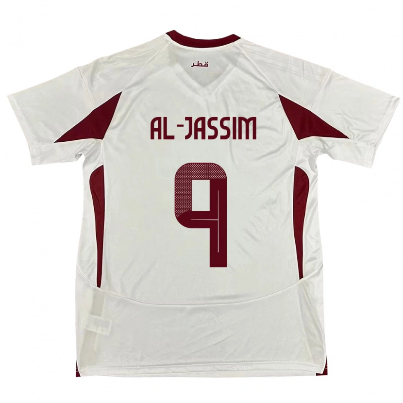 Danxen Kvinnor Qatar Kholoud Al Jassim #9 Vit Bortatröja Matchtröjor 24-26 Tröjor T-Tröja