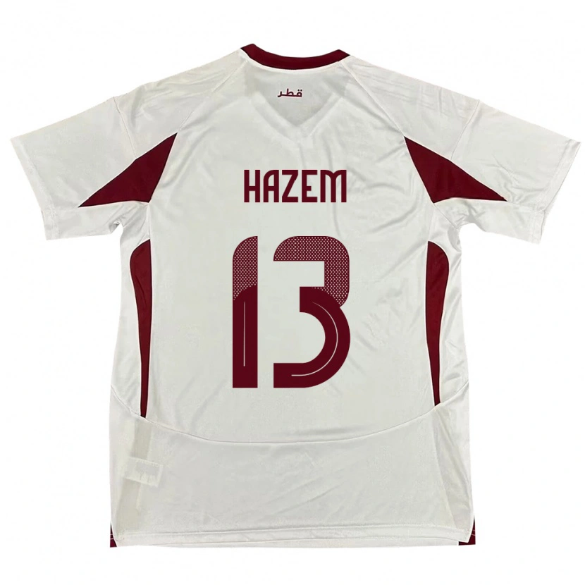 Danxen Kvinnor Qatar Hazem Shehata #13 Vit Bortatröja Matchtröjor 24-26 Tröjor T-Tröja