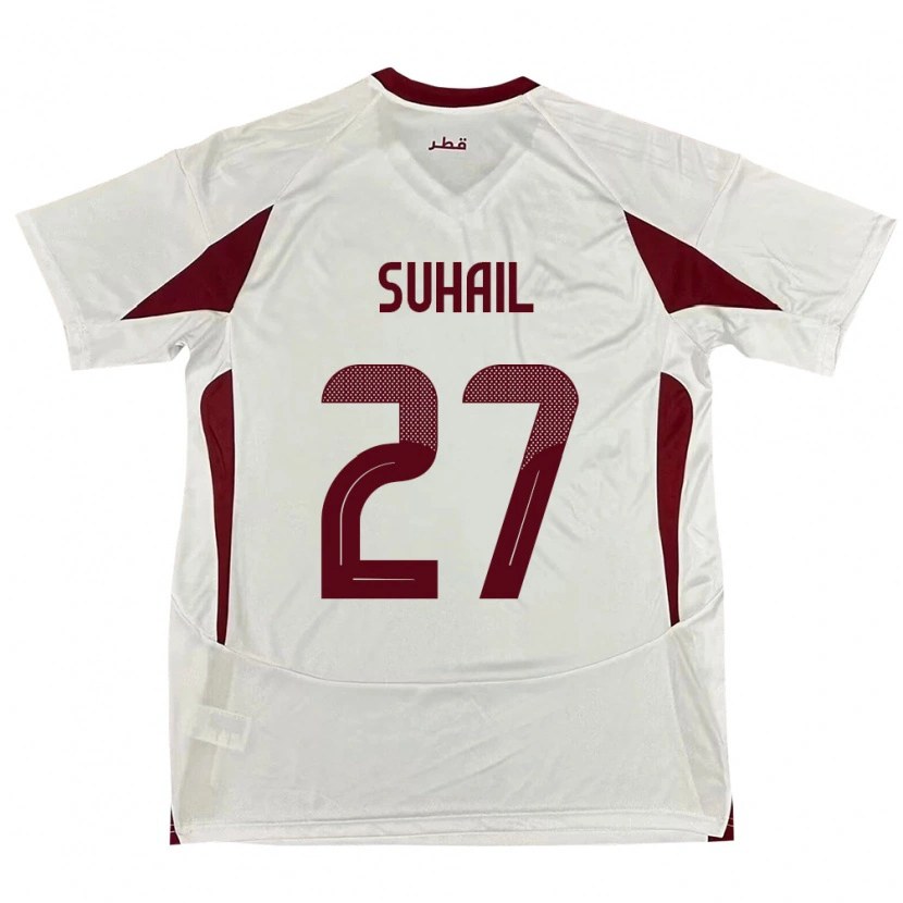 Danxen Kvinnor Qatar Ahmed Suhail #27 Vit Bortatröja Matchtröjor 24-26 Tröjor T-Tröja