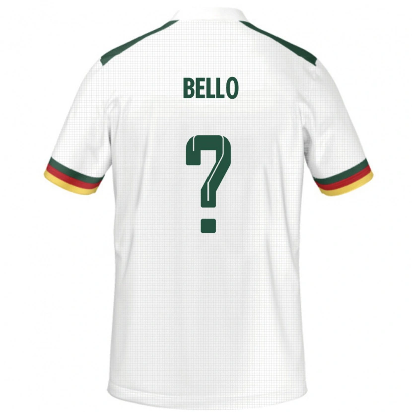 Danxen Kvinnor Kamerun Karim Bello #0 Vit Bortatröja Matchtröjor 24-26 Tröjor T-Tröja