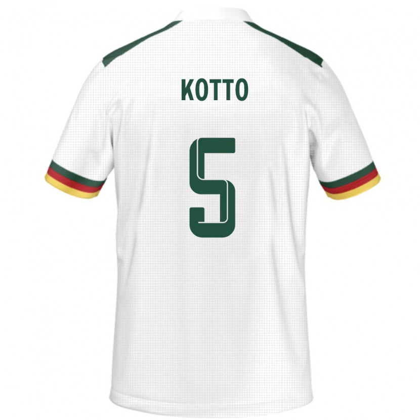 Danxen Kvinnor Kamerun Samuel Kotto #5 Vit Bortatröja Matchtröjor 24-26 Tröjor T-Tröja