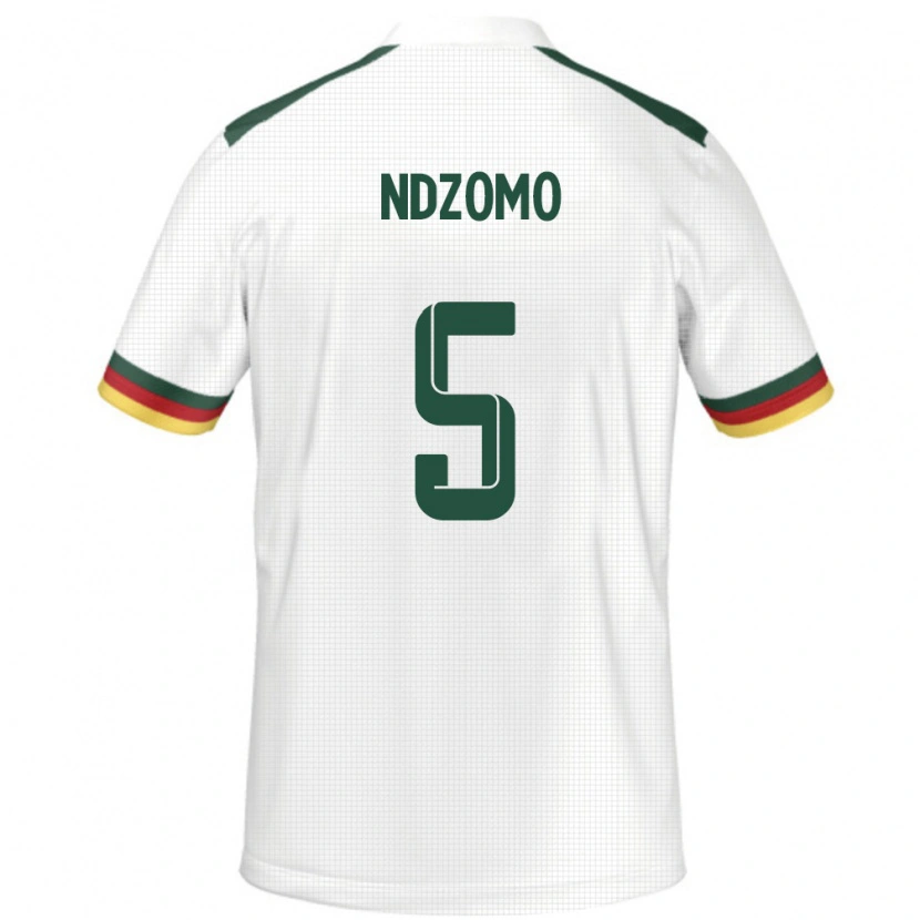 Danxen Kvinnor Kamerun Barnabe Ndzomo #5 Vit Bortatröja Matchtröjor 24-26 Tröjor T-Tröja