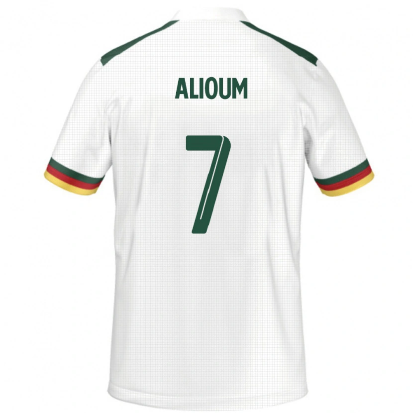 Danxen Kvinnor Kamerun Saidou Alioum #7 Vit Bortatröja Matchtröjor 24-26 Tröjor T-Tröja