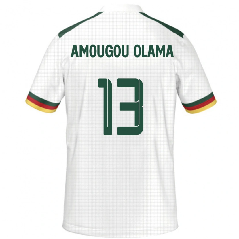 Danxen Kvinnor Kamerun Maurel Amougou Olama #13 Vit Bortatröja Matchtröjor 24-26 Tröjor T-Tröja