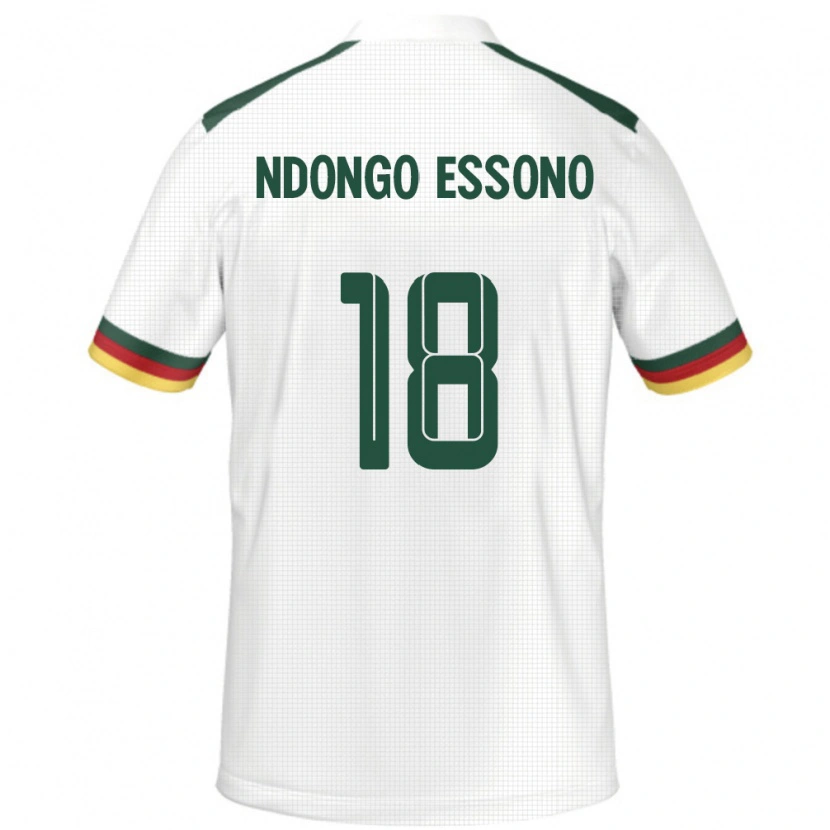 Danxen Kvinnor Kamerun Rodrigue Dipanda Ndongo Essono #18 Vit Bortatröja Matchtröjor 24-26 Tröjor T-Tröja