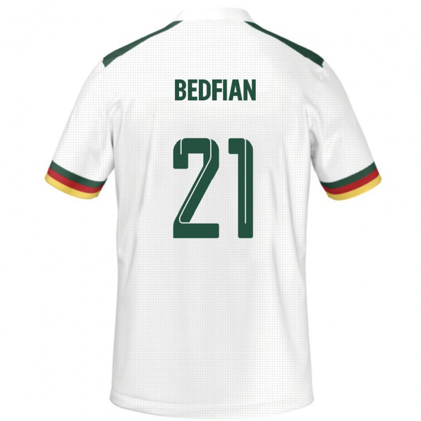 Danxen Kvinnor Kamerun Wilfried Bedfian #21 Vit Bortatröja Matchtröjor 24-26 Tröjor T-Tröja