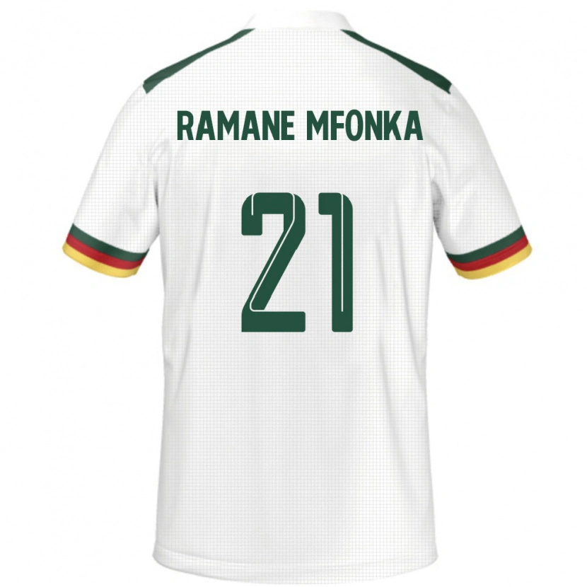Danxen Kvinnor Kamerun Abdel Ramane Mfonka #21 Vit Bortatröja Matchtröjor 24-26 Tröjor T-Tröja