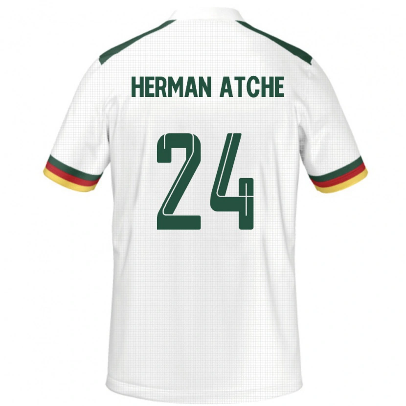 Danxen Kvinnor Kamerun Miguel Herman Atche #24 Vit Bortatröja Matchtröjor 24-26 Tröjor T-Tröja