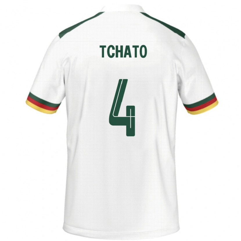 Danxen Kvinnor Kamerun Enzo Tchato #4 Vit Bortatröja Matchtröjor 24-26 Tröjor T-Tröja