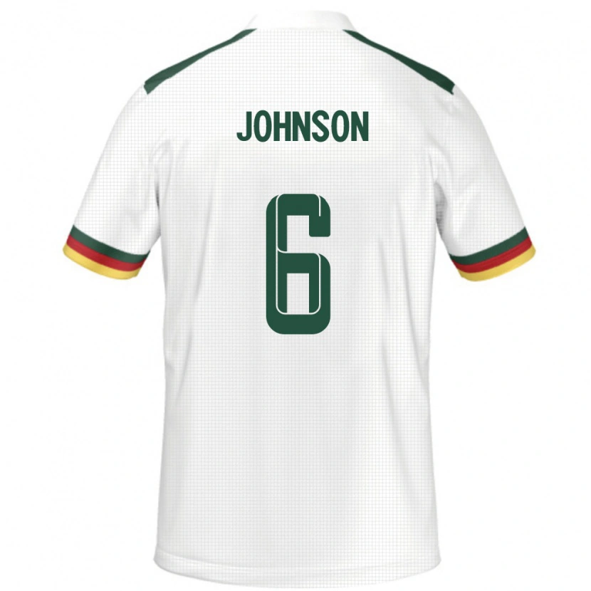 Danxen Kvinnor Kamerun Estelle Johnson #6 Vit Bortatröja Matchtröjor 24-26 Tröjor T-Tröja