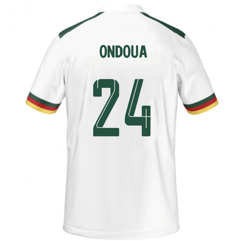 Danxen Kvinnor Kamerun Gael Ondoua #24 Vit Bortatröja Matchtröjor 24-26 Tröjor T-Tröja