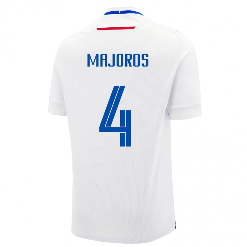 Danxen Kvinnor Slovakien Daniel Majoros #4 Vit Bortatröja Matchtröjor 24-26 Tröjor T-Tröja