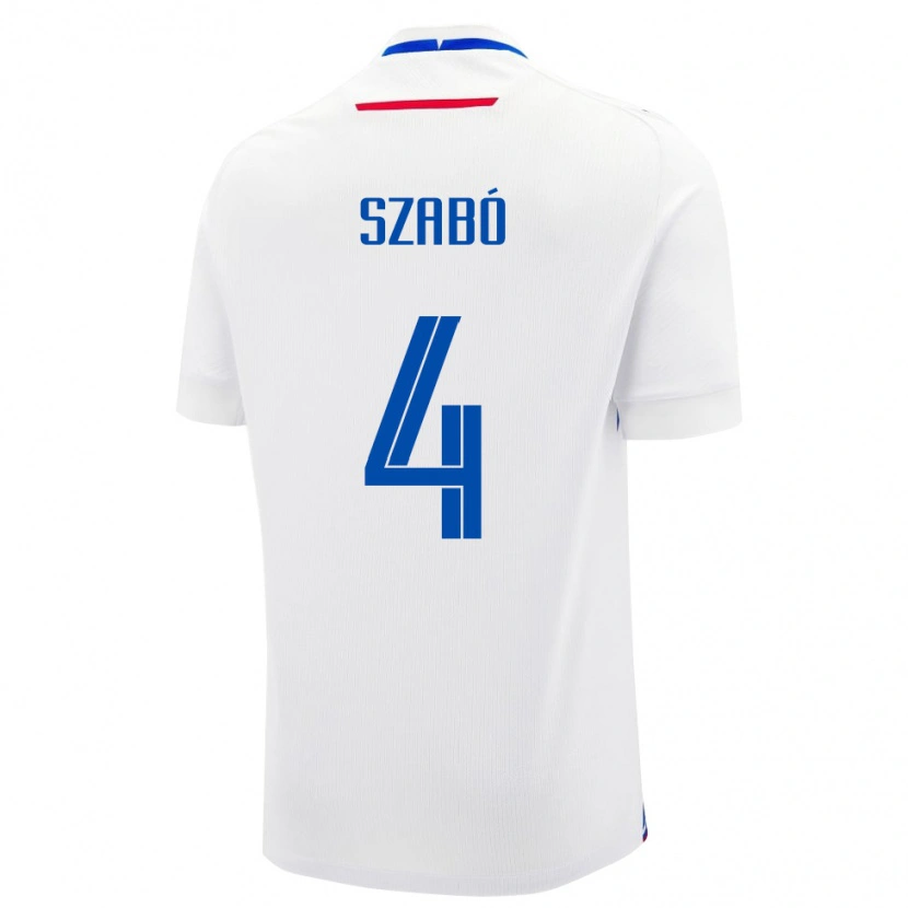 Danxen Kvinnor Slovakien Bence Szabó #4 Vit Bortatröja Matchtröjor 24-26 Tröjor T-Tröja