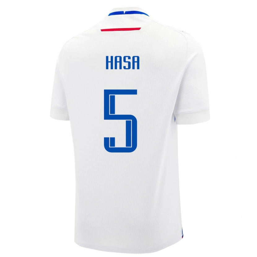 Danxen Kvinnor Slovakien Samuel Hasa #5 Vit Bortatröja Matchtröjor 24-26 Tröjor T-Tröja