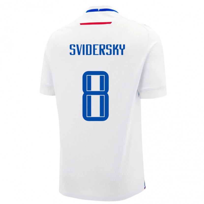 Danxen Kvinnor Slovakien Martin Svidersky #8 Vit Bortatröja Matchtröjor 24-26 Tröjor T-Tröja