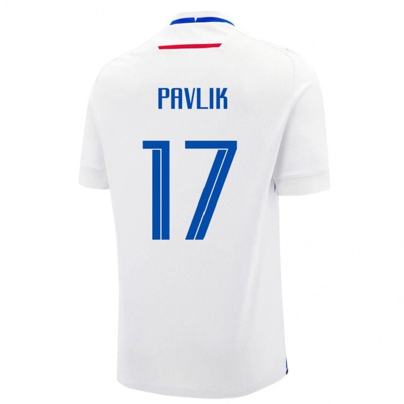 Danxen Kvinnor Slovakien Samuel Pavlik #17 Vit Bortatröja Matchtröjor 24-26 Tröjor T-Tröja