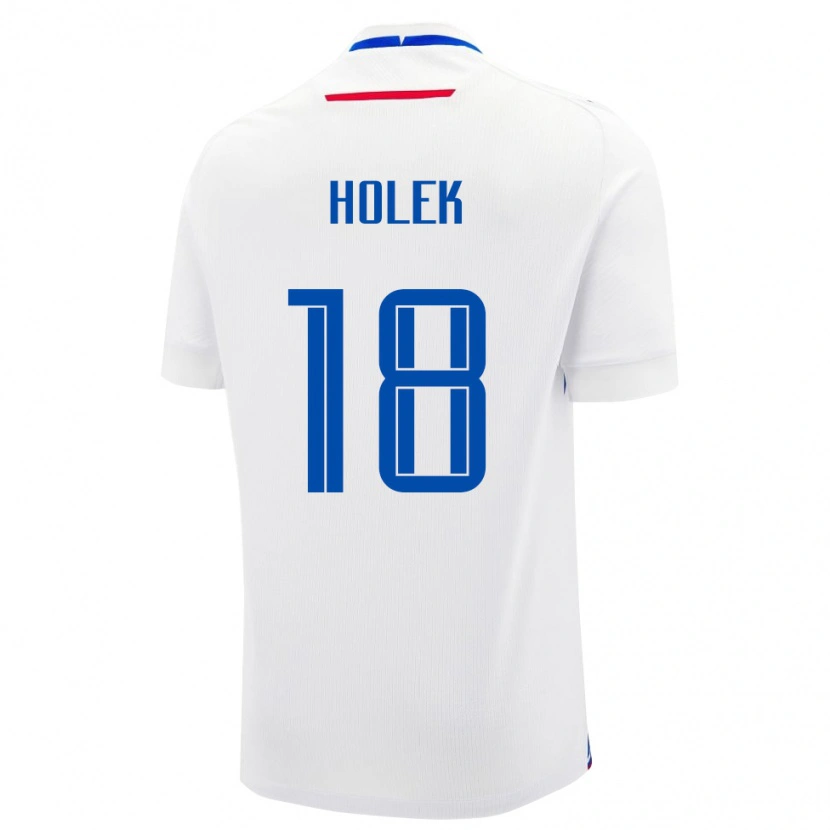 Danxen Kvinnor Slovakien Jakub Holek #18 Vit Bortatröja Matchtröjor 24-26 Tröjor T-Tröja