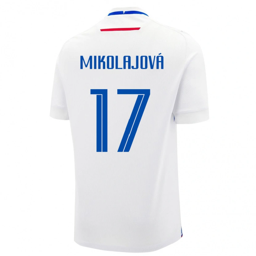 Danxen Kvinnor Slovakien Mária Mikolajová #17 Vit Bortatröja Matchtröjor 24-26 Tröjor T-Tröja