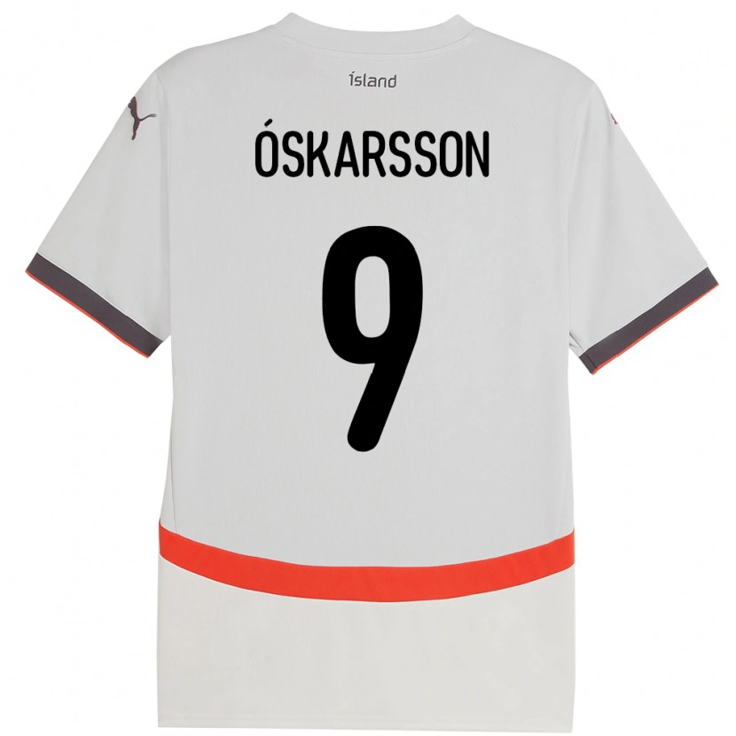 Danxen Kvinnor Island Orri Óskarsson #9 Vit Bortatröja Matchtröjor 24-26 Tröjor T-Tröja
