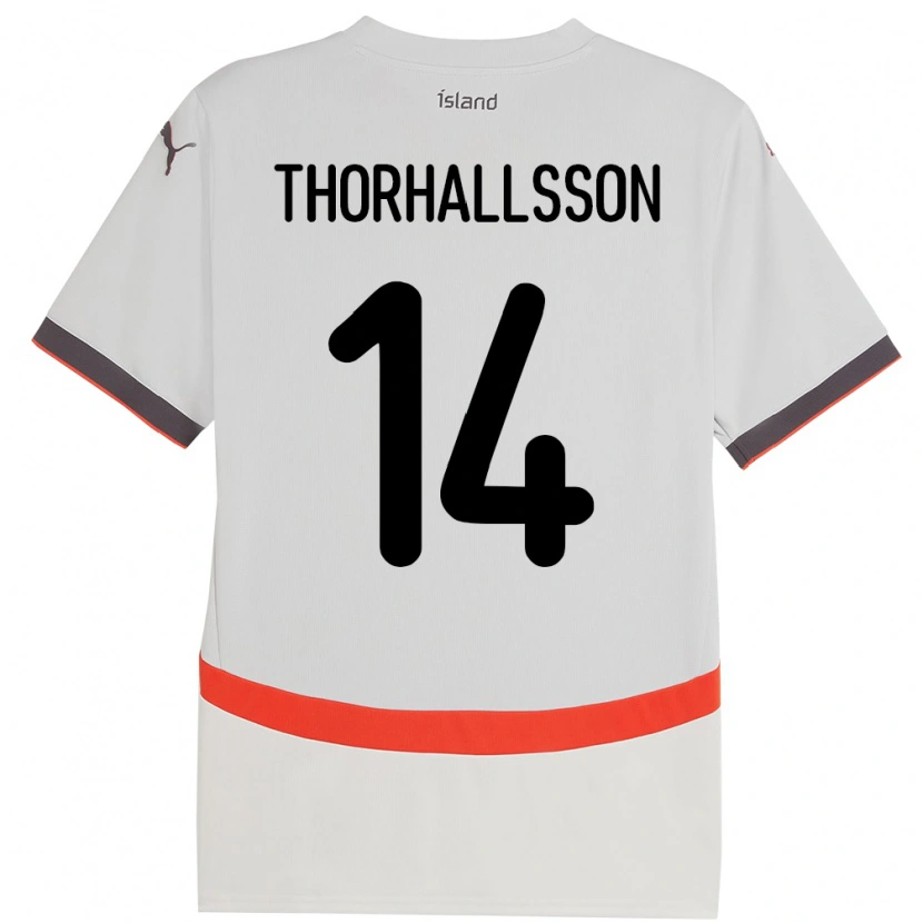 Danxen Kvinnor Island Dagur Dan Thórhallsson #14 Vit Bortatröja Matchtröjor 24-26 Tröjor T-Tröja